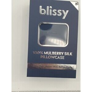 Blissy Navy Blue 100% Mulberry Silk Pillowcase King Size Hypoallergenic New